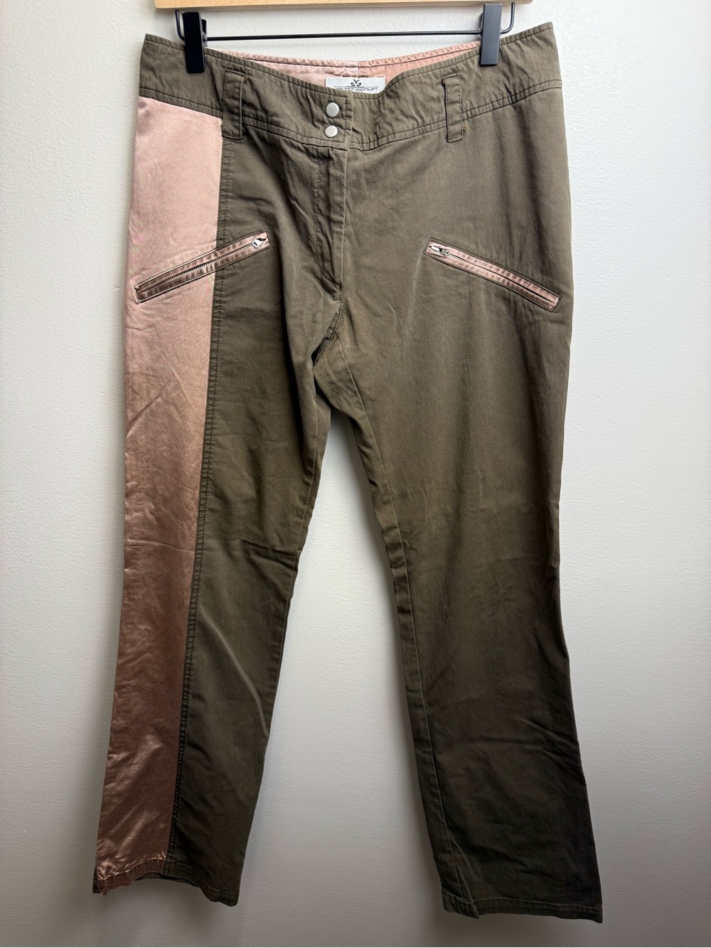 Walter Genuin Olive Pants with Pink Side Panel